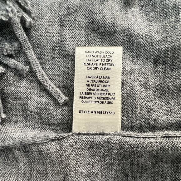 Rebecca Taylor Gray Wool Alpaca‎ Fringe Drape Front Knit Cardigan Xs - Picture 4 of 7
